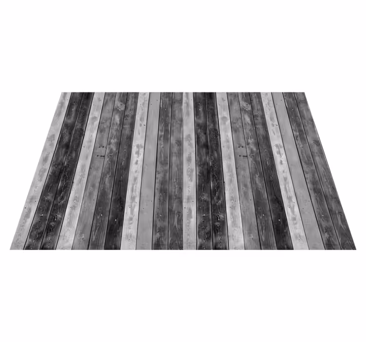 Rustic gray wooden planks wood effect vinyl rug - TenStickers