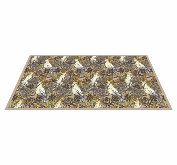 Colorful Parrots Pattern flower vinyl rug - TenStickers