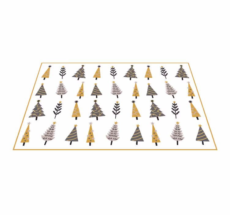 Whimsical Tree Pattern christmas vinyl rug - TenStickers