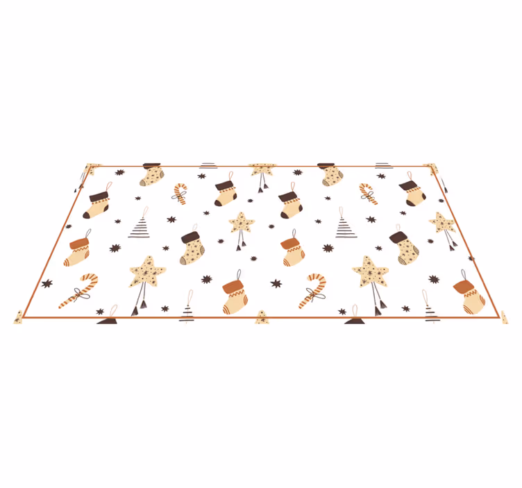 White holiday celebrations christmas vinyl rug - TenStickers