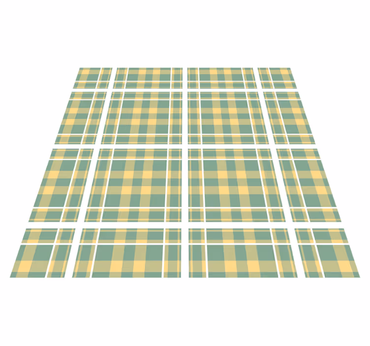 Checked Motif stripes vinyl rug - TenStickers