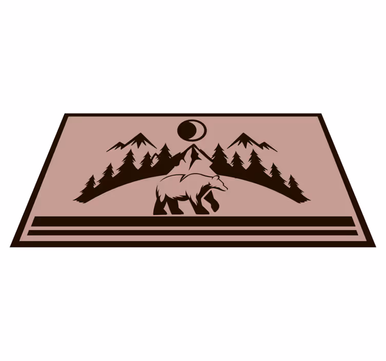 Bear with mountains in the back modern rug - TenStickers