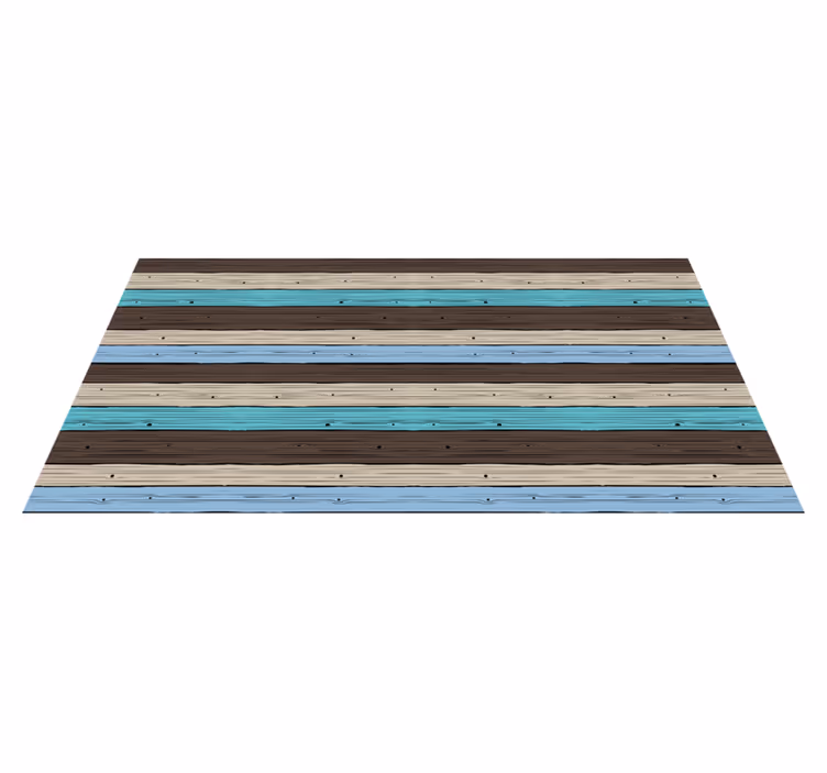 Colourful wood pattern wood effect vinyl rug - TenStickers