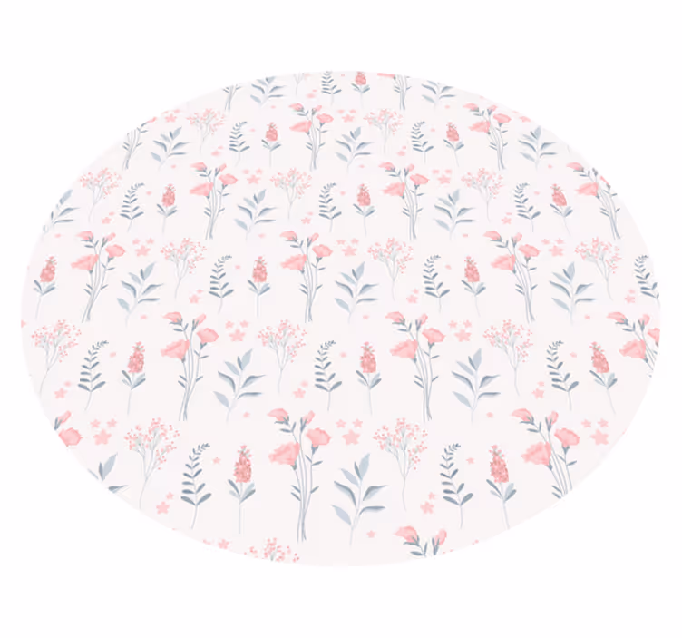 Floral Patterned Composition flower vinyl rug - TenStickers