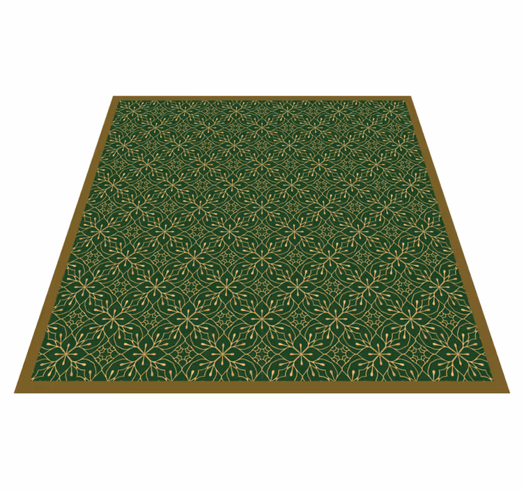 Graceful Botanical Motif flower vinyl rug - TenStickers