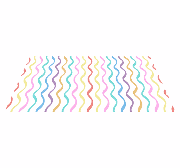 Colourful wavy stripes bathroom flooring - TenStickers