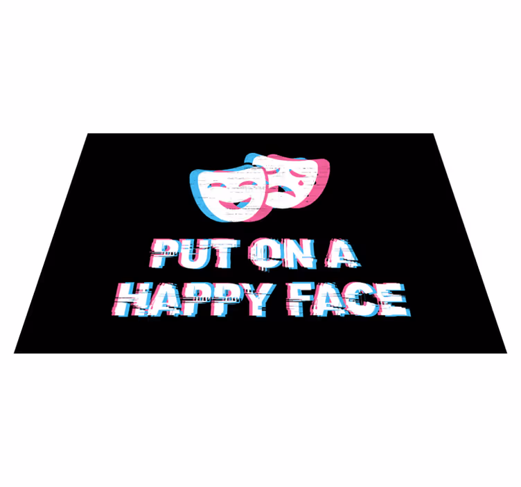 Happy Face Expression custom vinyl rug - TenStickers