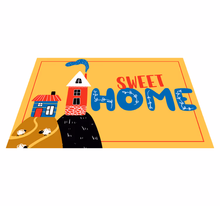 Magical house modern folk art entrance tiles - TenStickers