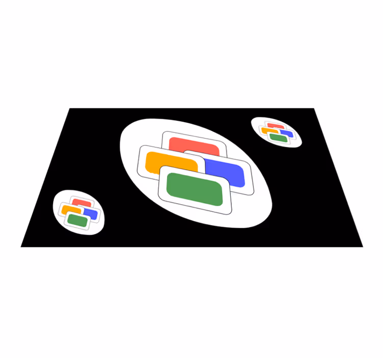 Black classic card gaming vinyl rug - TenStickers