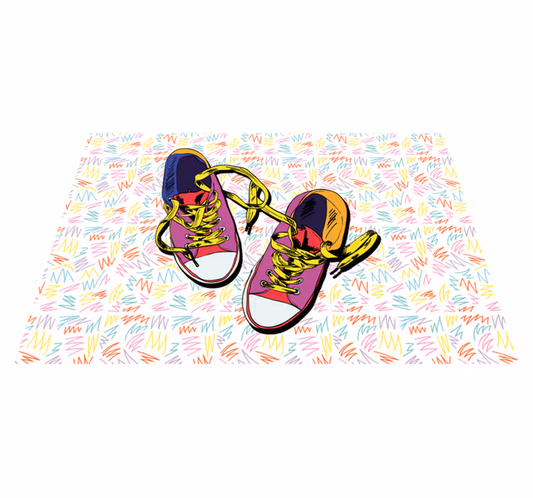 Converse illustration 80s shoes vintage rug - TenStickers