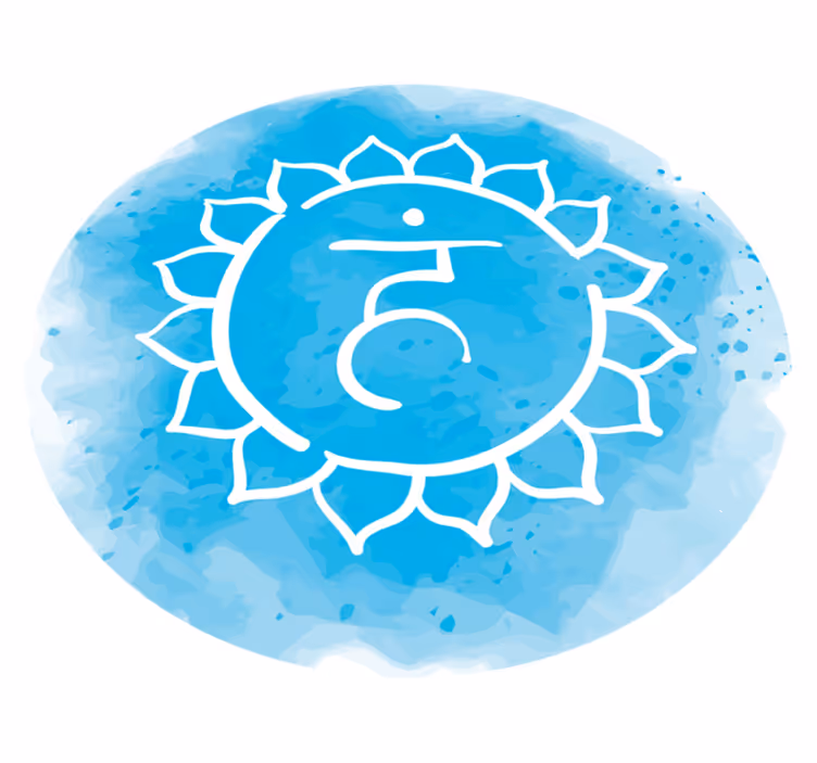 Serene Blue Symbol mandala vinyl rug - TenStickers