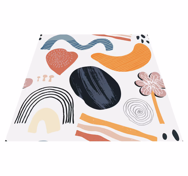 Abstract Shapes Ensemble modern vinyl rug - TenStickers