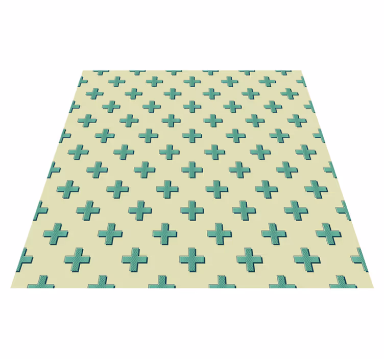 Mint Plus Shapes geometric vinyl rug - TenStickers