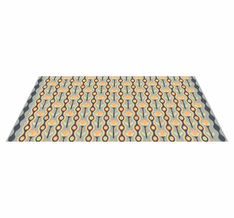 Stylized Floral Pattern teenager vinyl rug - TenStickers