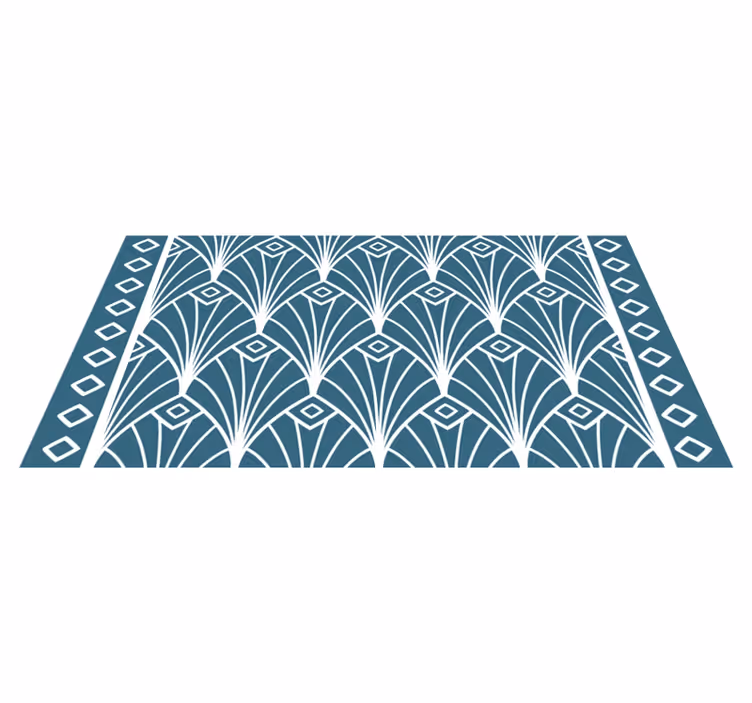 Modern art blue and white deco geometric rugs - TenStickers