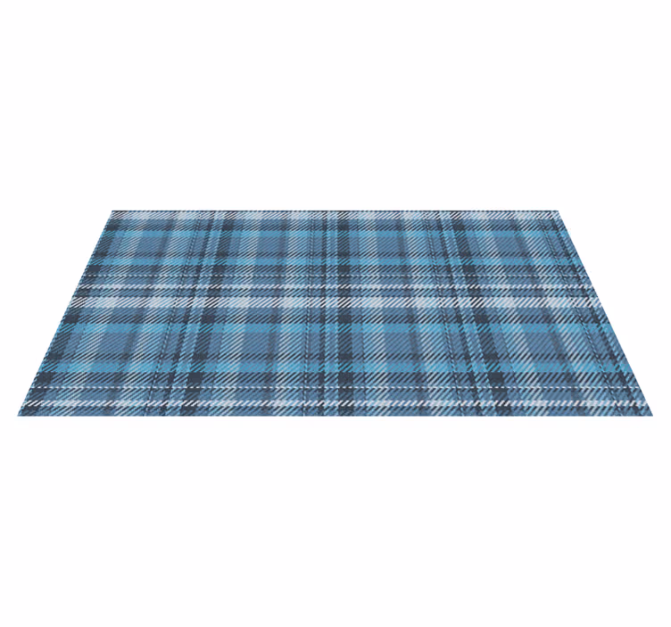 Plaid Patterned Blue stripes vinyl rug - TenStickers