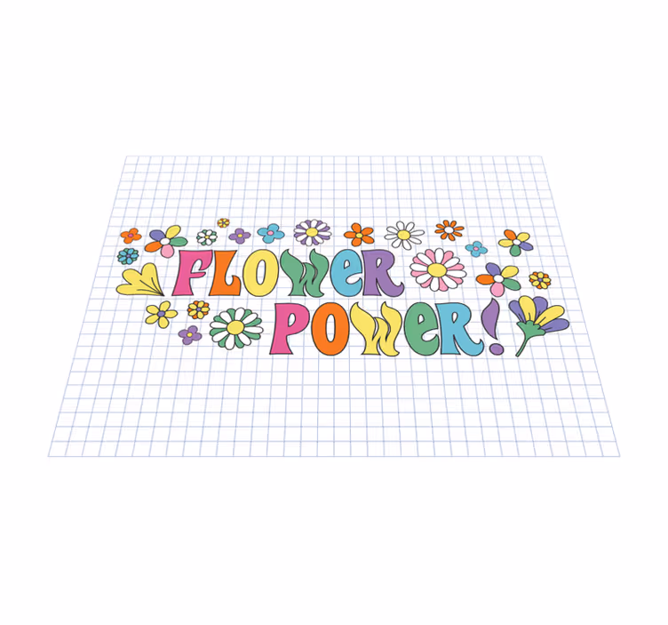 Flower power design flower vinyl rug - TenStickers