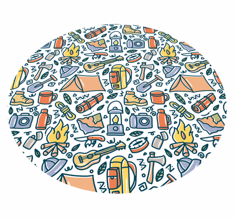 Camping Adventure Concept teenager vinyl rug - TenStickers