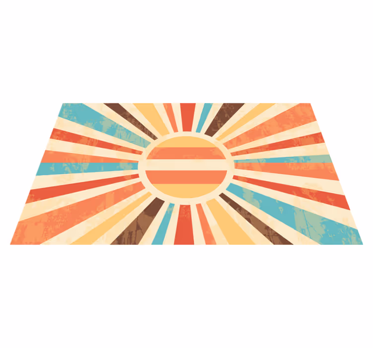 Colorful retro sun rays vintage rug - TenStickers