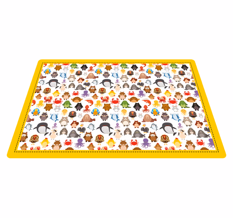 Adorable Creature Personalities animal vinyl rug - TenStickers