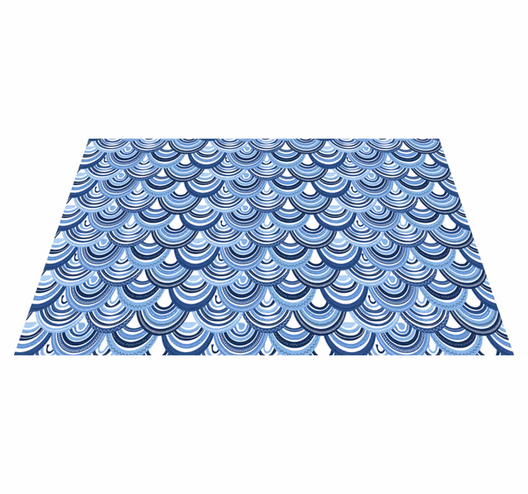 Blue scales fish pattern abstract animal rug - TenStickers