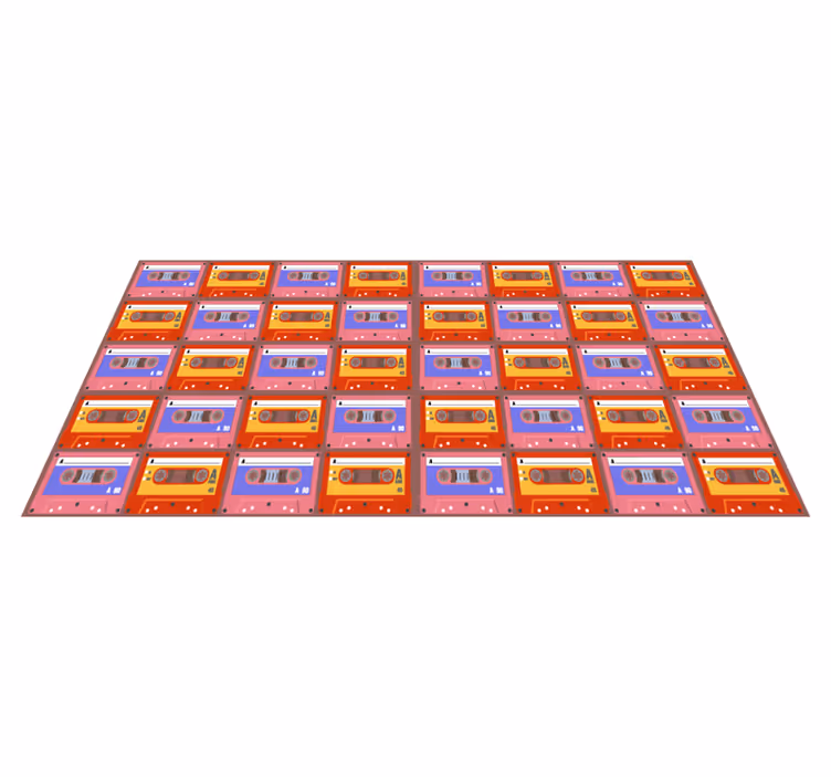 Retro cassette tapes vintage vinyl rug - TenStickers