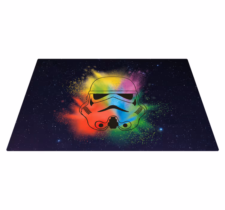 Colorful Stormtrooper Face vinyl rug - TenStickers
