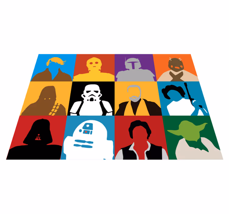 Iconic Character Silhouettes vinyl rug - TenStickers