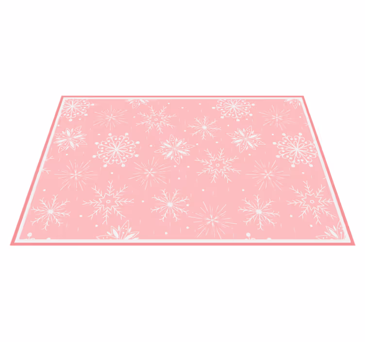 Pink Snowflake Motif christmas vinyl rug - TenStickers