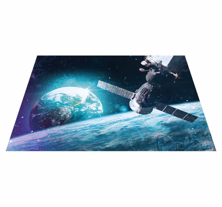 Galactic journey exploration star vinyl rug - TenStickers