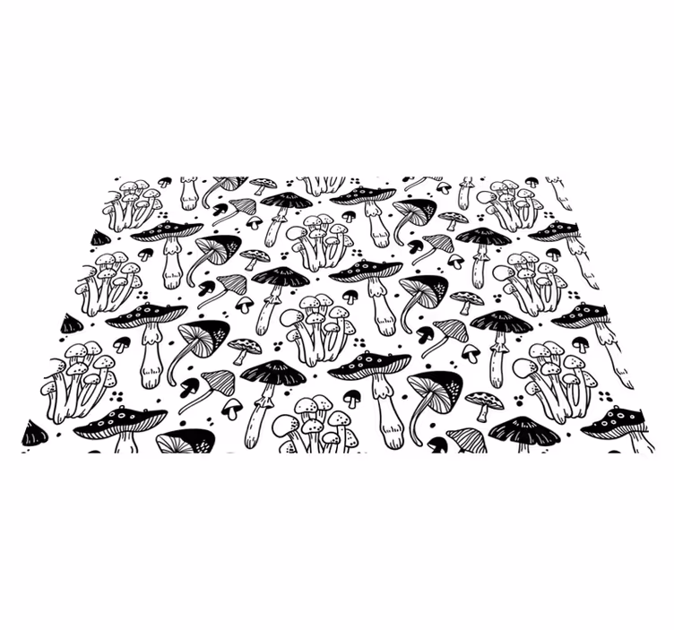 Mushroom Motif nature vinyl rug - TenStickers