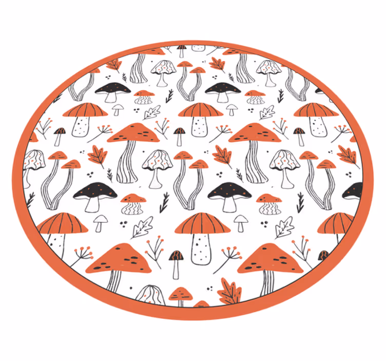 Nature vinyl rug mushroom fantasy world - TenStickers