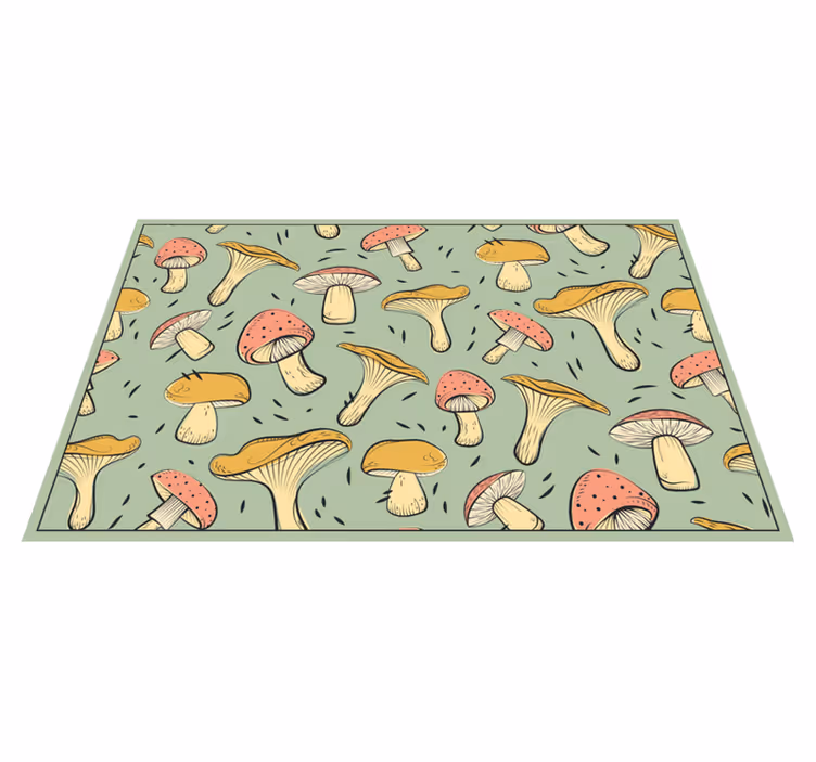 Whimsical Mushroom Patterns nature vinyl rug - TenStickers