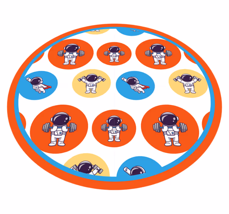 Astronaut fitness vinyl rug - TenStickers