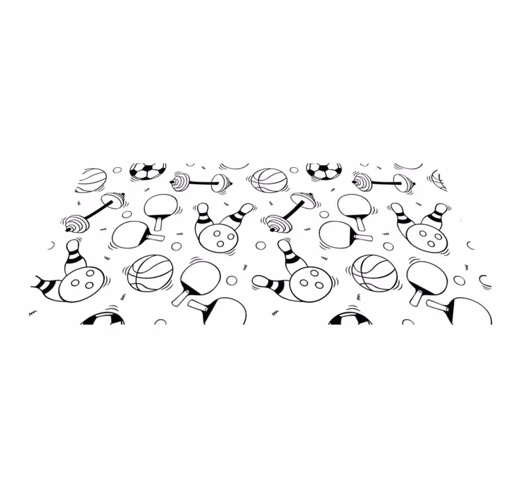 Active Sports Icons gaming vinyl rug - TenStickers