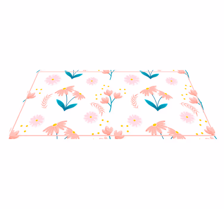 Floral Spring Bloom flower vinyl rug - TenStickers