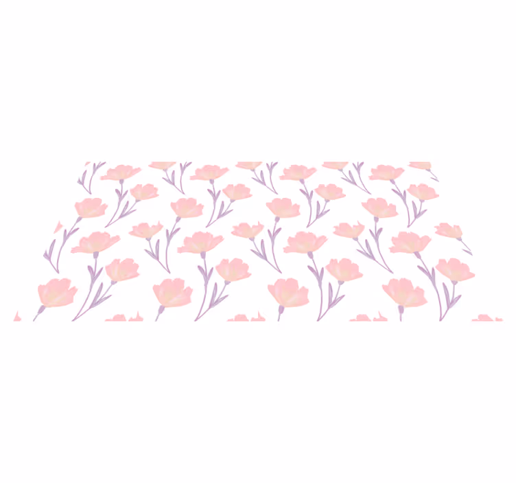 Soft floral patterns flower vinyl rug - TenStickers