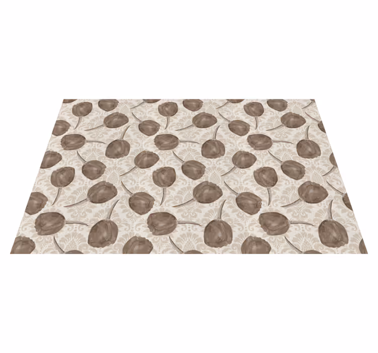 Gentle Botanical Motif flower vinyl rug - TenStickers