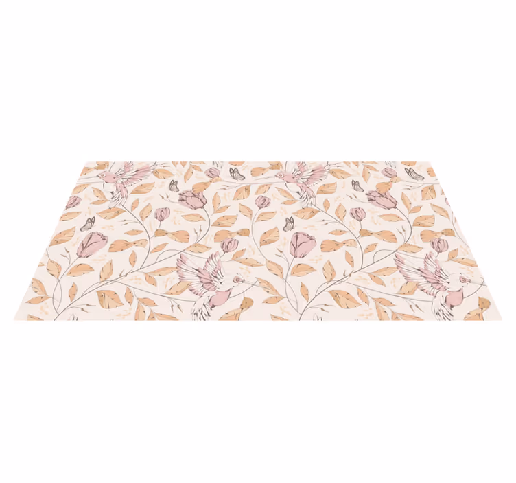 Tulips pattern beige colors floral rug - TenStickers