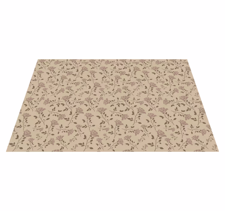 Subtle Floral Motif flower vinyl rug - TenStickers