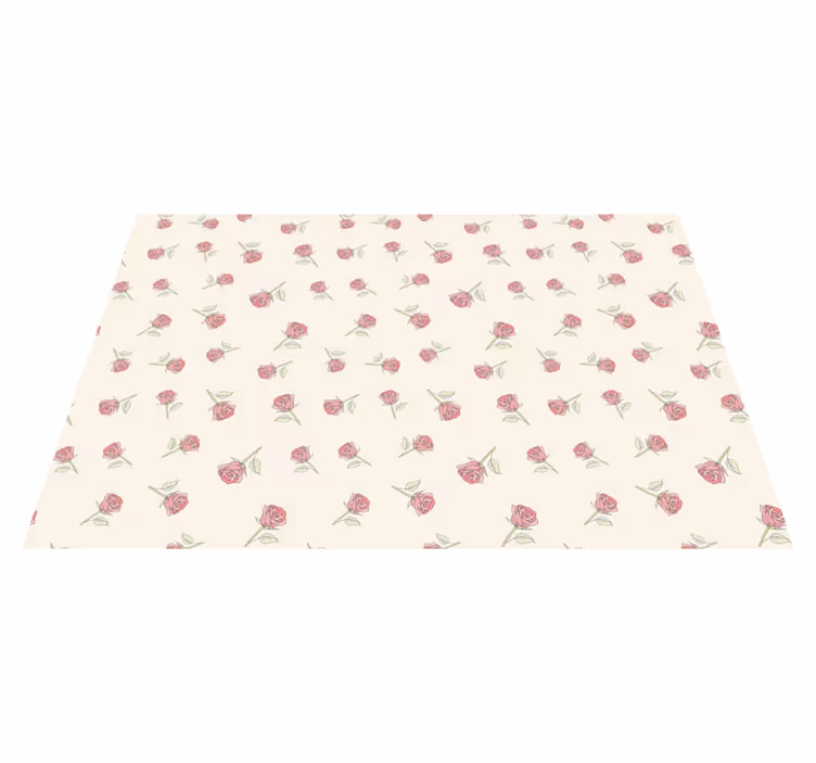Charming Rose Pattern flower vinyl rug - TenStickers