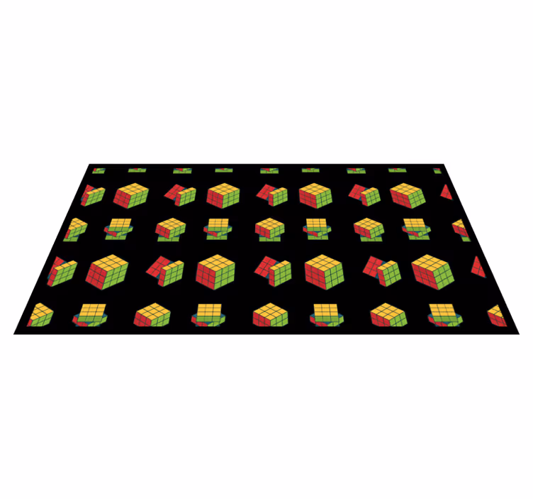 Rubik's Cube Pattern gaming vinyl rug - TenStickers