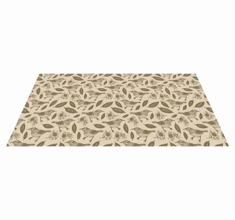 Charming Bird Motif nature vinyl rug - TenStickers