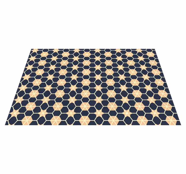 Hexagon star pattern geometric vinyl rug - TenStickers