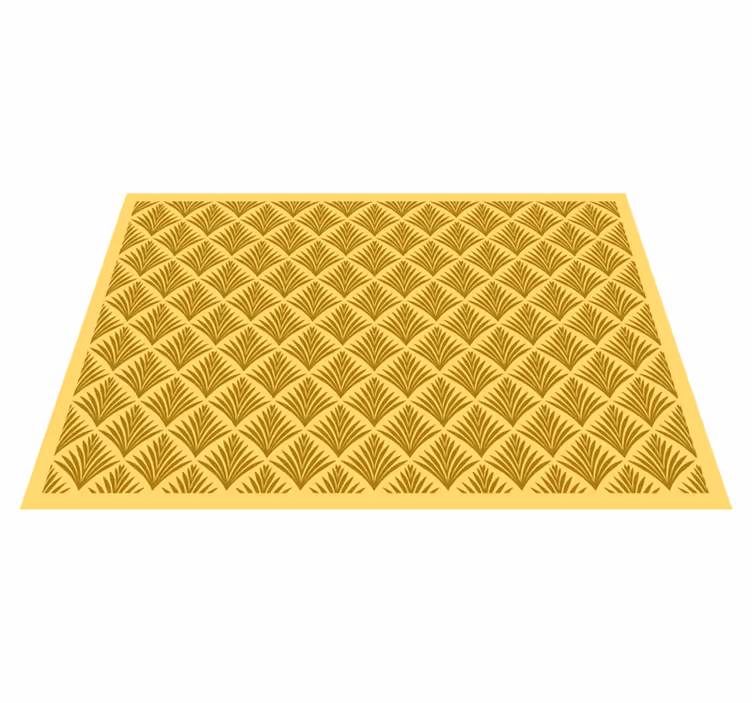 Art deco golden leaves tile carpet - TenStickers
