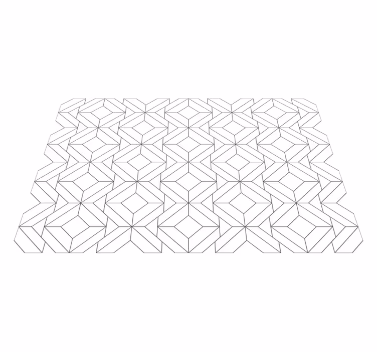 White japandi geometric pattern vinyl rug - TenStickers