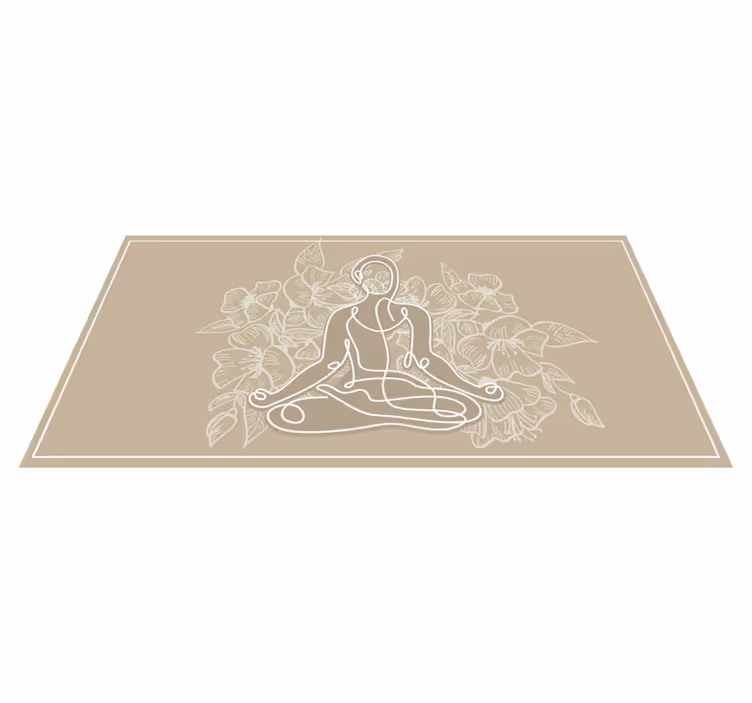 Meditative Floral Silhouette nature vinyl rug - TenStickers