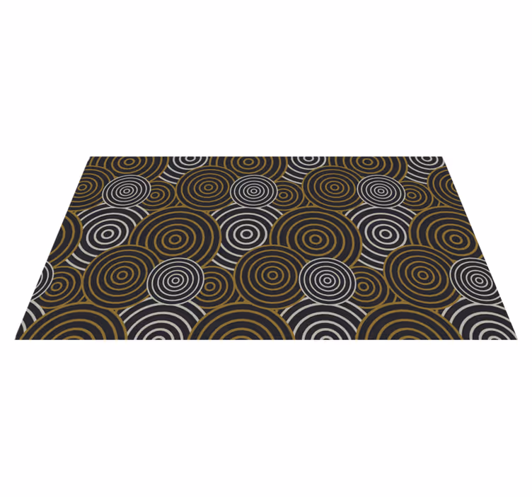 Circles in Contrast geometric vinyl rug - TenStickers