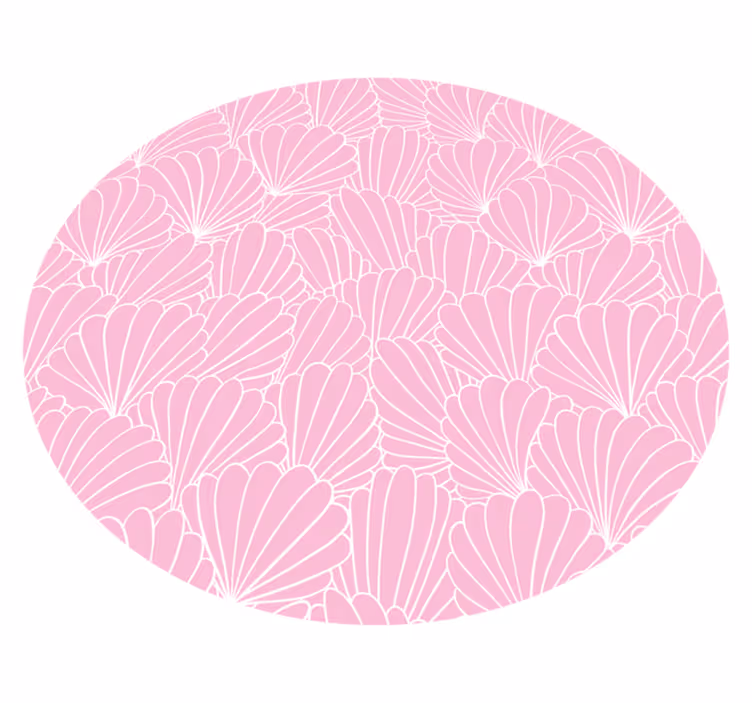 "Kawaii Style" pink shells tile carpet - TenStickers