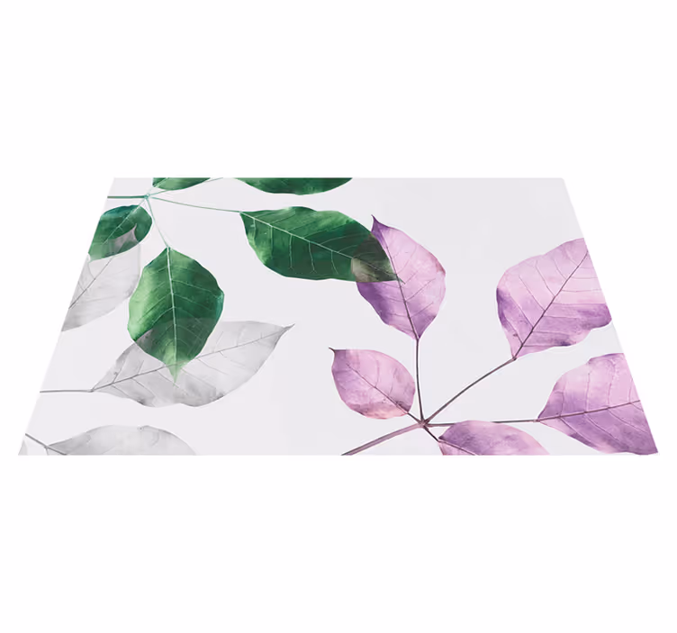 Leafy Botanical Prints flower vinyl rug - TenStickers